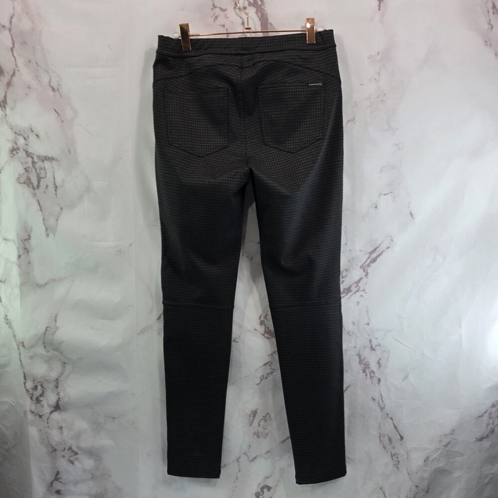 Anthropologie Pants Womens Medium Black Brown Plaid High Rise Skinny Leggings